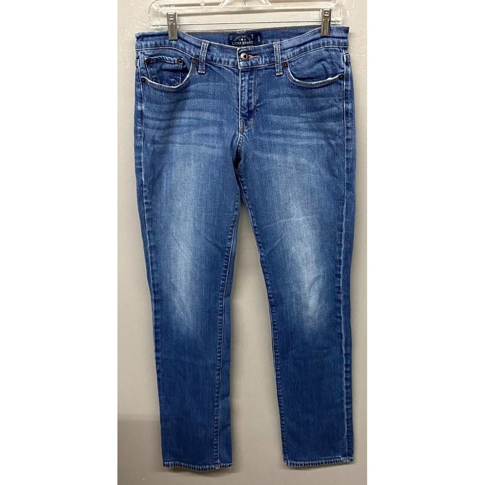 Lucky Brand Sweet Straight Jeans Womens 8/29 Blue Denim Cotton Stretch Whiskered